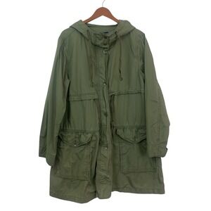 Gap Women's XXL Olive Green Utility Military Full Zip Front  Drawstring Jacket